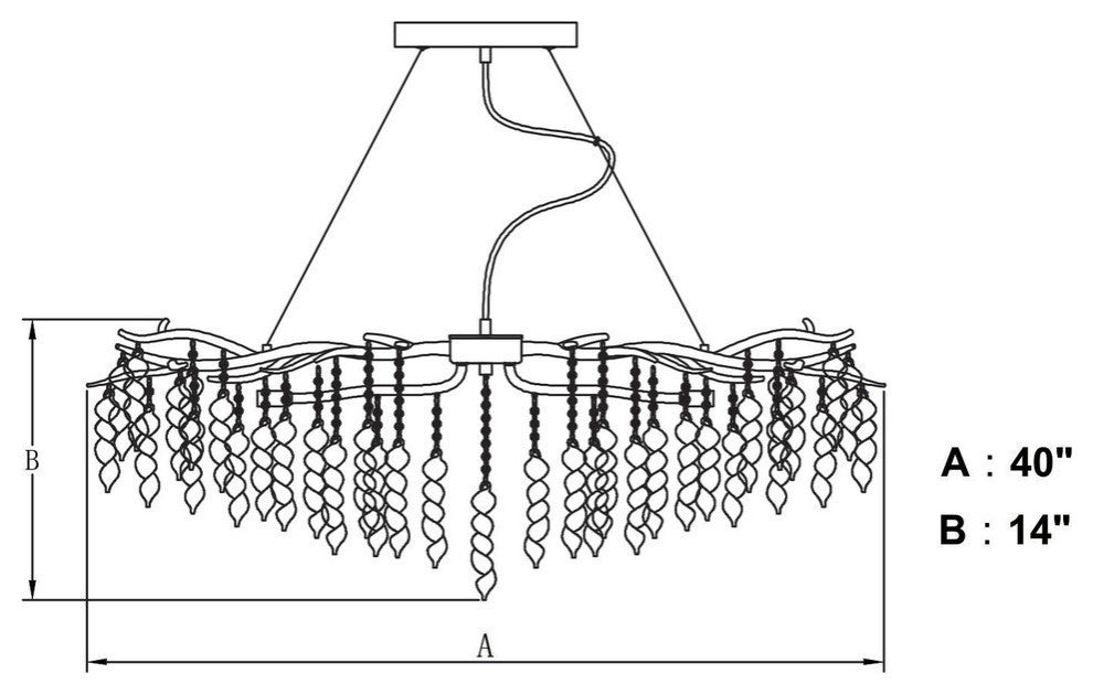 Rainier 6-Light Linear Chandelier Silver Mist