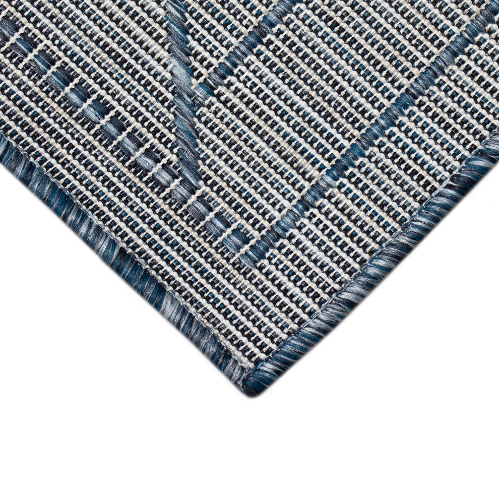Carmel Pyramid Indoor/Outdoor Rug Navy 7'10" Square