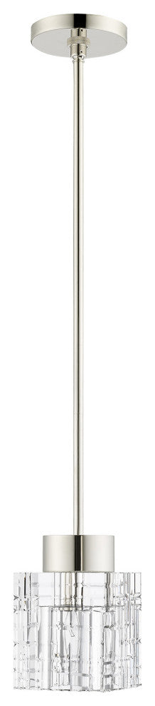 Livex Lighting Rotterdam 1 Light Polished Nickel Single Pendant
