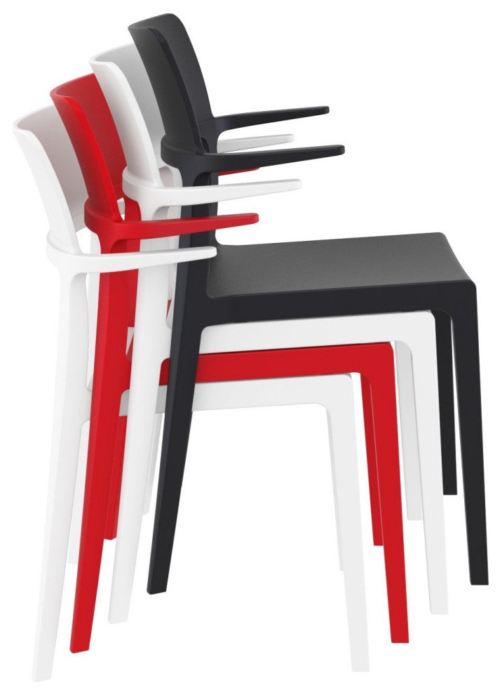 Plus Arm Chair, White, Set of 2