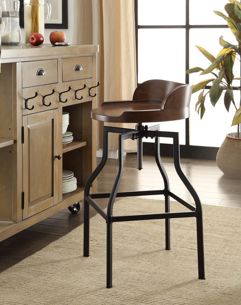 Marais Adjustable Stool, Chestnut and Black