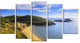 "Innamorata Beach and Gemini Islets" Seashore Wall Art, 5 Panels, 60"x32"