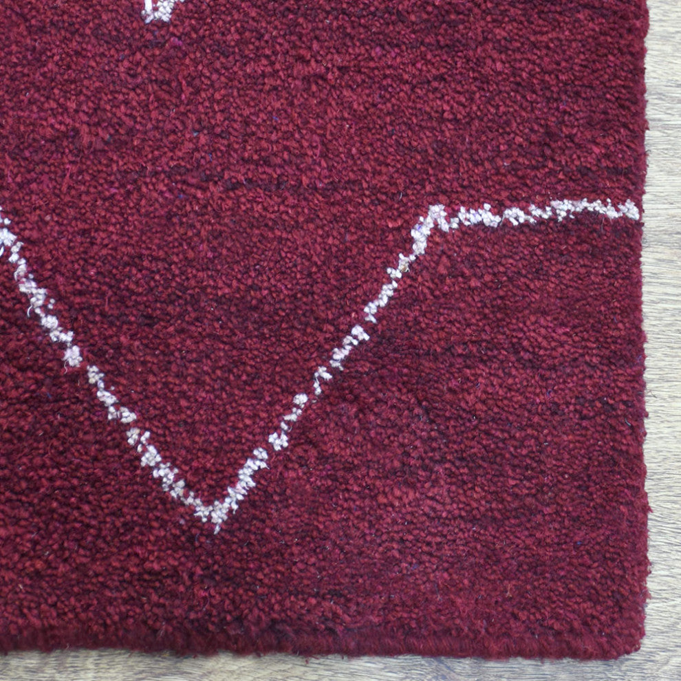 HAND KNOTTED LOOM SILK ECO-FRIENDLY RUGS-6'x9',Rectangle,Red White,Contemporary