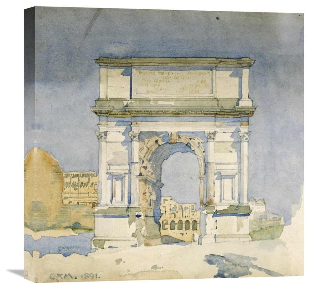 "Rome, Arch of Titus" Canvas Giclee by Charles Rennie Mackintosh, 22"x22"