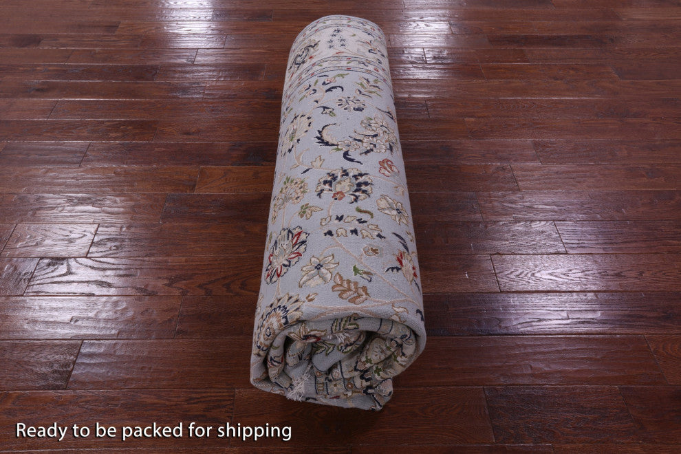 8' 2" X 10' 2" Wool & Silk Hand Knotted Persian Nain Rug - Q14712