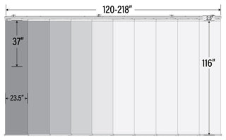 Lizbeth 10-Panel Track Extendable Vertical Blinds 120-218"W