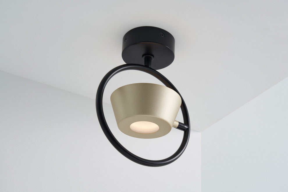OLO RING Wall Lanp, Black/Champagne Gold