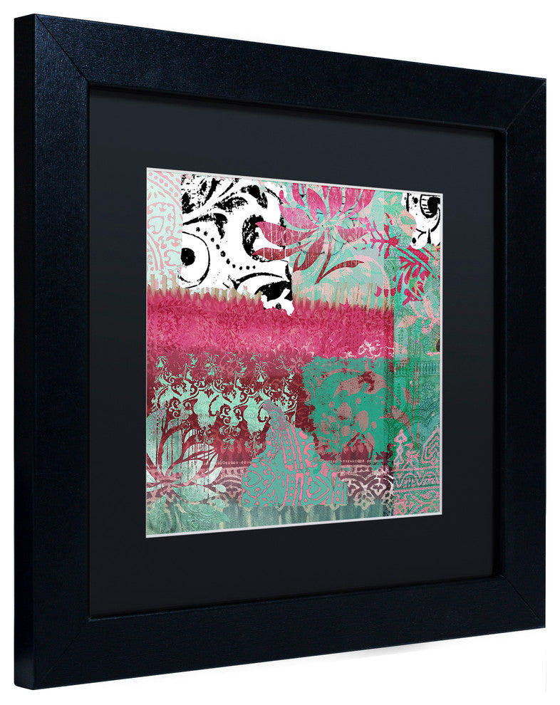 Color Bakery 'Serendipity I' Matted Framed Art, Black Frame, Black Mat, 11x11