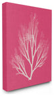 Coral Seaweed Magenta White Beach Design, 30"x40", Canvas Art