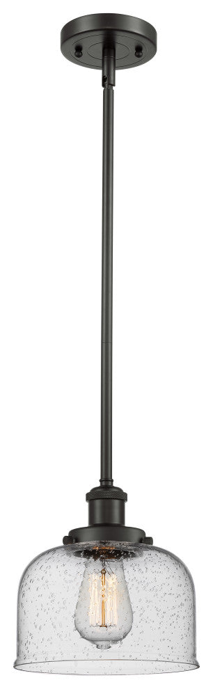 Large Bell 1-Light Pendant, Oil Rubbed Bronze, Seedy