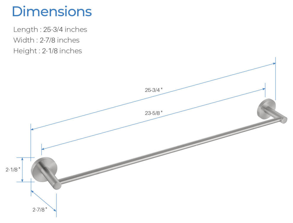Circular 24" Bathroom Towel Bar KBA1404, Brushed Nickel