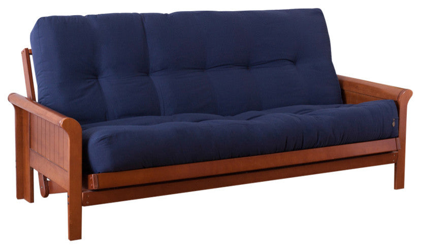 Blazing Needles Renewal 9" Twill Full Futon Mattress, Navy
