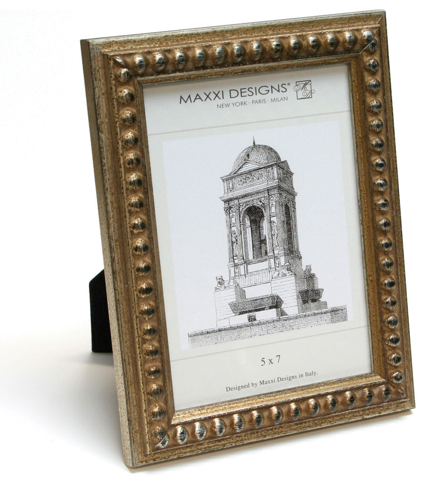 Arezzo Antique Frame, Silver With Beads, 8"x10"