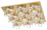 Shea 9-Light Flush Mount, Aged Brass