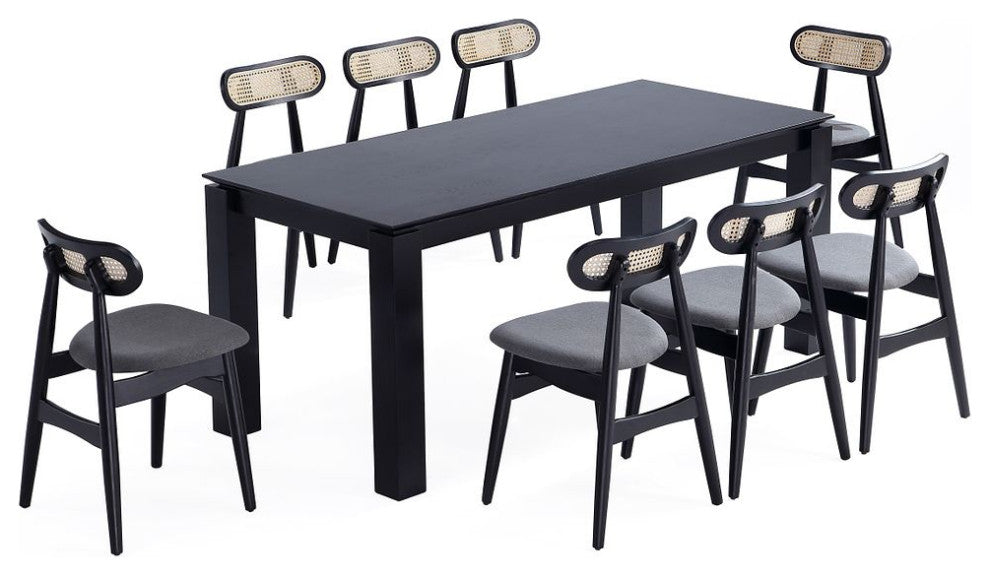 Manhattan Comfort 9-Piece Colbert and Rockaway Dining