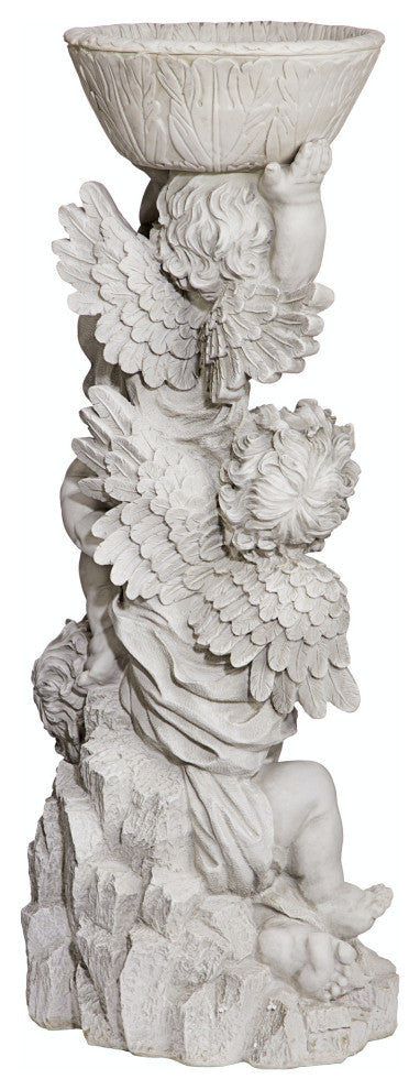 Three Cherubs With Urn Statue