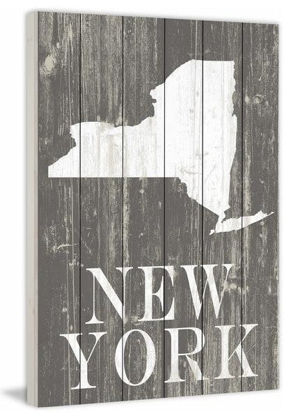 "New York Profile" Painting Print on White Wood, 30"x45"