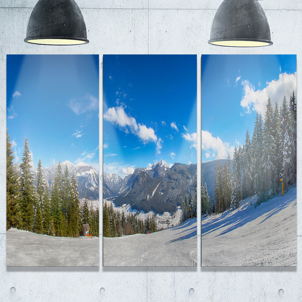 "Austrian Alps Seen From Ski Slope" Metal Wall Art, 3 Panels, 36"x28"