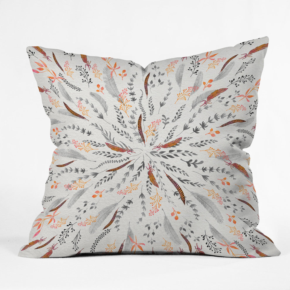 Iveta Abolina Feather Roll Throw Pillow, 18"x18"