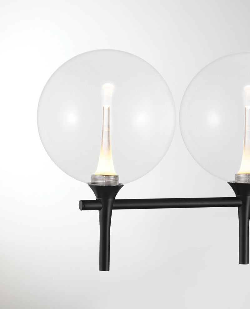 Iissa, Vanity, 5Lt, Matte Black, Clear Glass