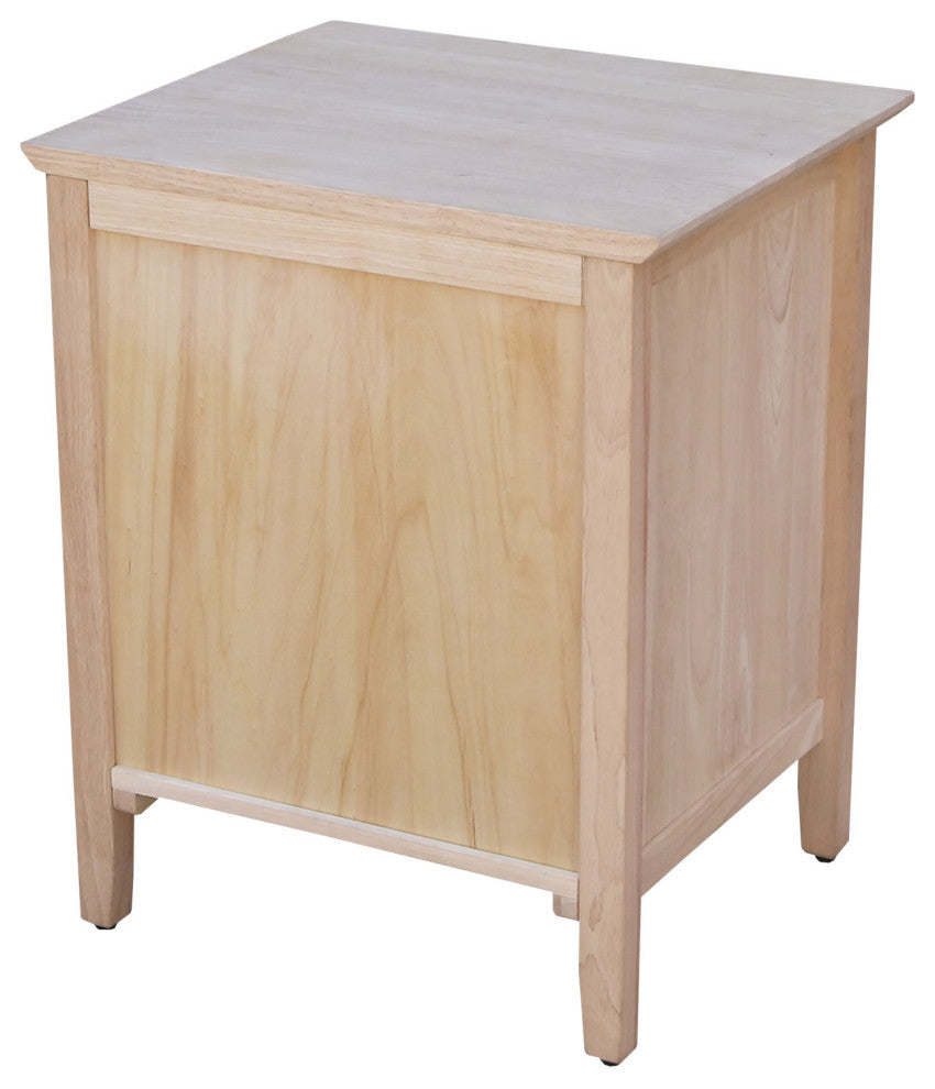 Solid Wood Nightstand With 1 Drawer