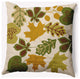 18" x 18" Fall Leaves Indoor/Outdoor Polyester Throw Pillow, Autumn Gold