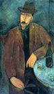 Amedeo Modigliani Man With a Glass of Wine, 18"x27" Wall Decal