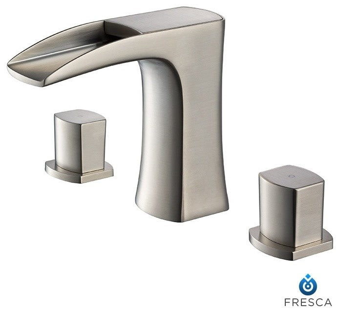 Opulento White Modern Double Sink Bathroom Vanity, Faucet FFT3076BN