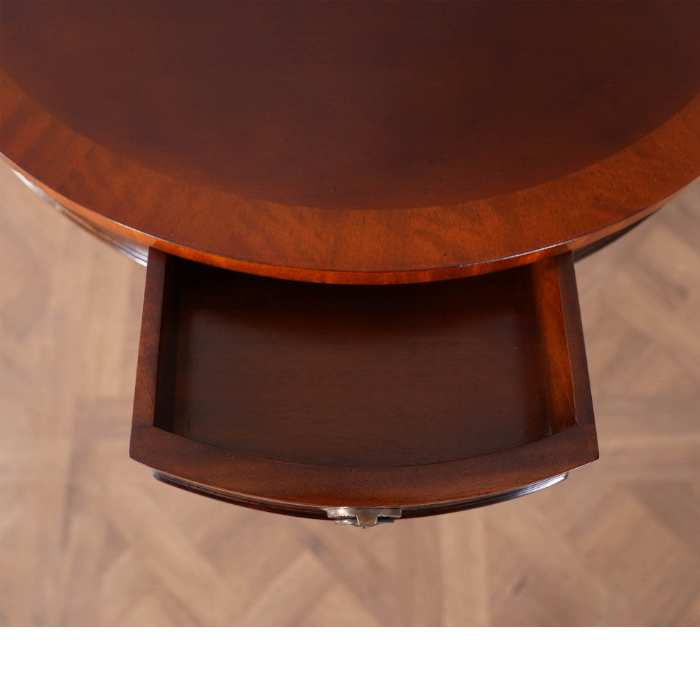 Drum Table With Drawer