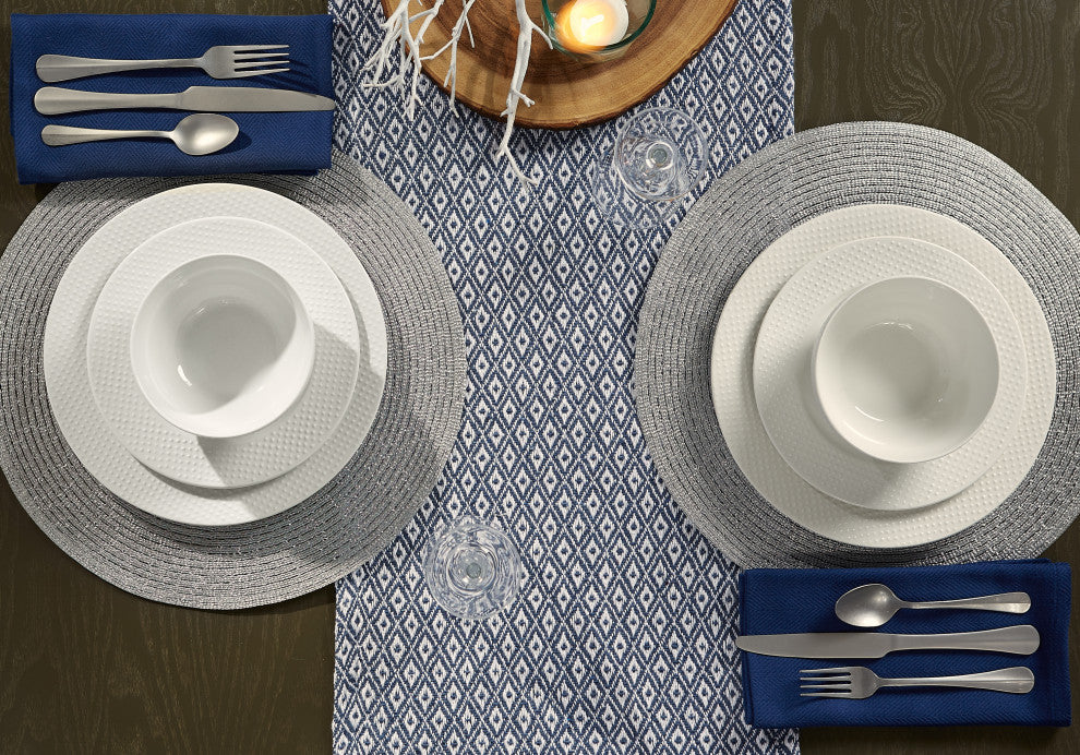 French Blue Mini Diamond Table Runner 15x108