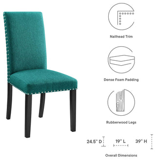 Parcel Dining Upholstered Side Chair, Teal
