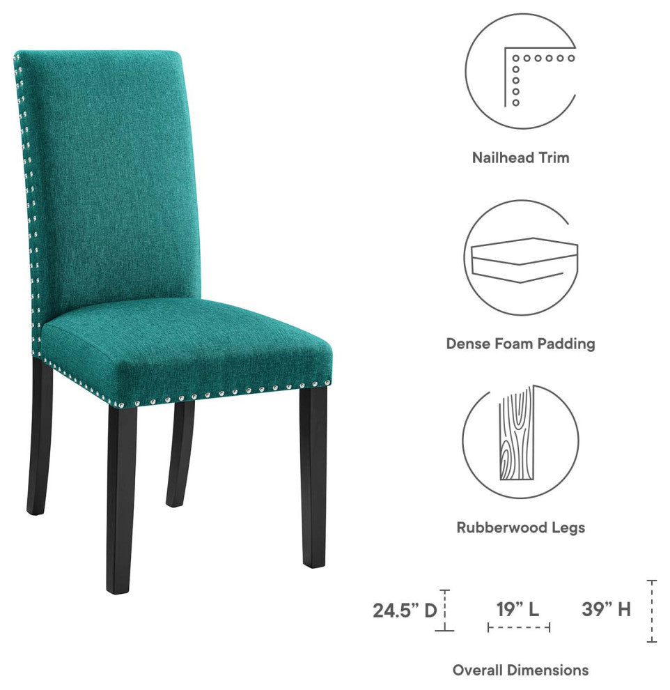Parcel Dining Upholstered Side Chair, Teal