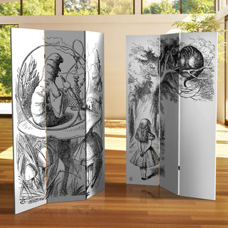 6' Tall Double Sided Alice in Wonderland Canvas Room Divider