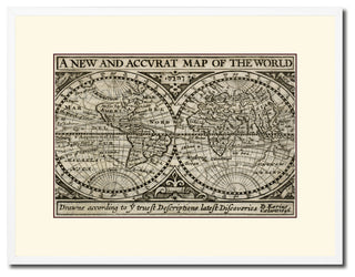 The World Old Map Print On Canvas With Picture Frame Art Collection 16" X 21"