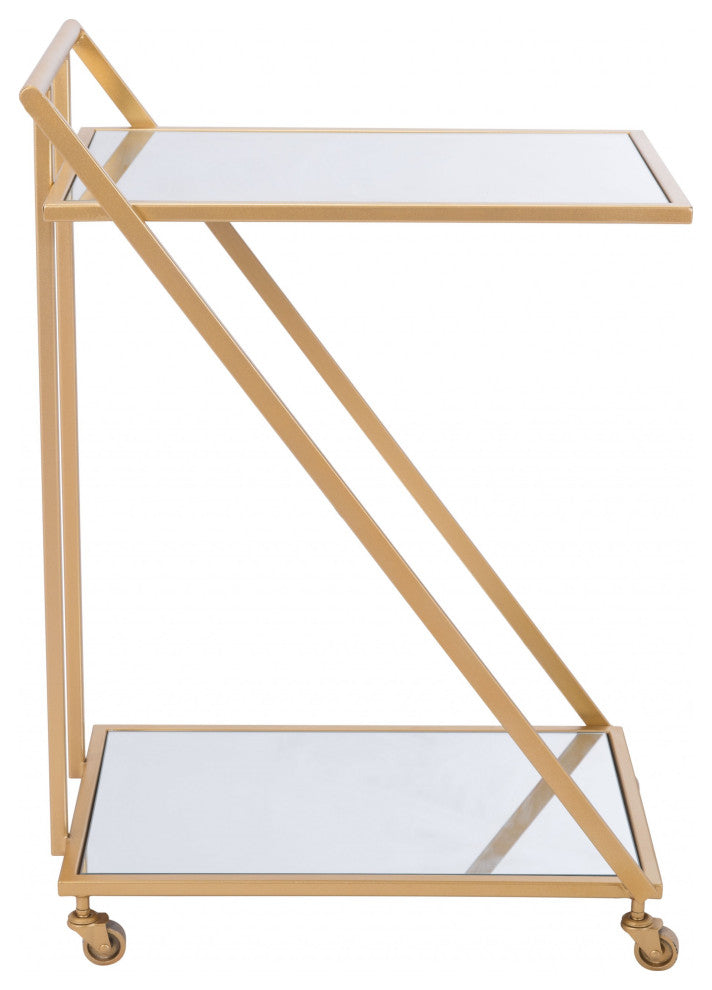 Alto Bar Cart Mirror and Gold