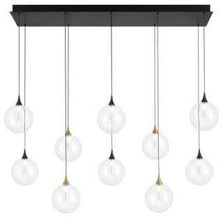 Iissa 10L 47" Gold-Black Clear Chandelier