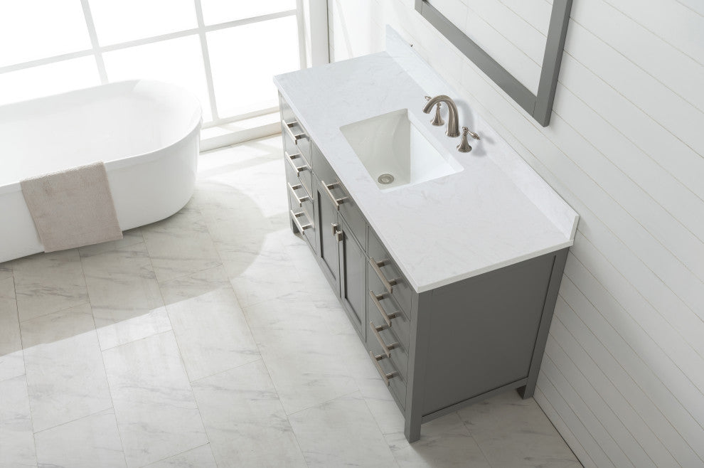 Valentino 54" Single Vanity, Gray