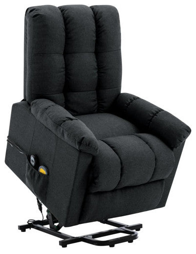 vidaXL Power Lift Recliner Electric Lift Chair for Elderly Dark Gray Fabric