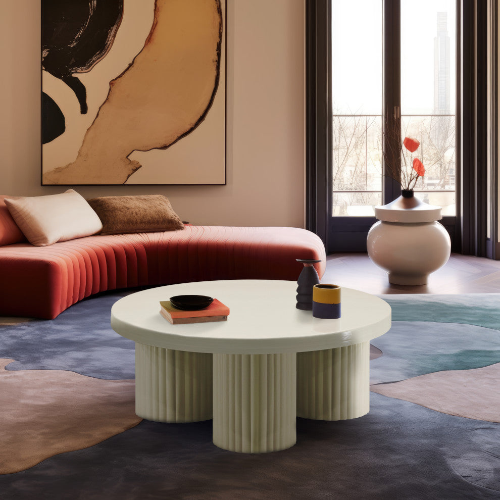 Rhodes Coffee Table / End Table, Cream, Coffee Table