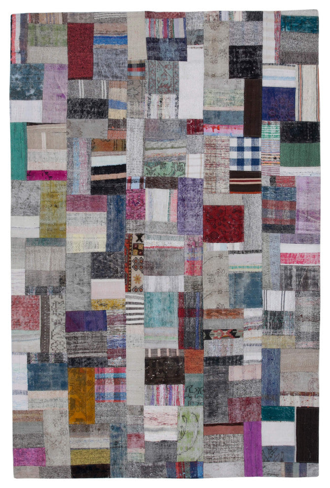 Rug N Carpet - Handmade Turkish 6' 6'' x 9' 10'' Rustic Patchwork Kilim Rug