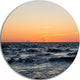 Red Dramatic Sunset Over Beach, Seashore Disc Metal Wall Art, 36"