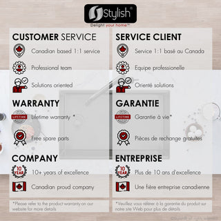 STYLISH 33 Undermount 33" Workstation 16G Single-Bowl Graphite Kitchen Sink