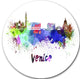 Venice Skyline, Cityscape Disc Metal Wall Art, 36"