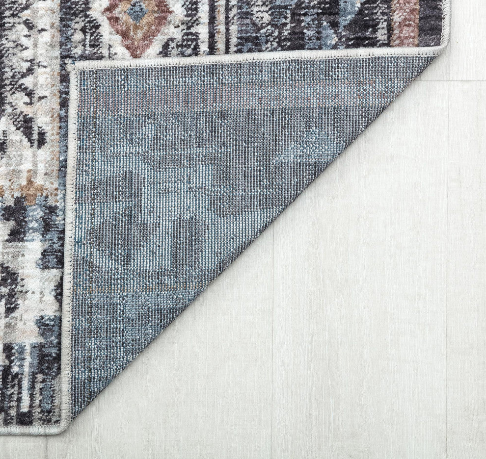 Jade Baltic Black Moroccan Tribal Black Recycled Area Rug, 8'0"x10'0"