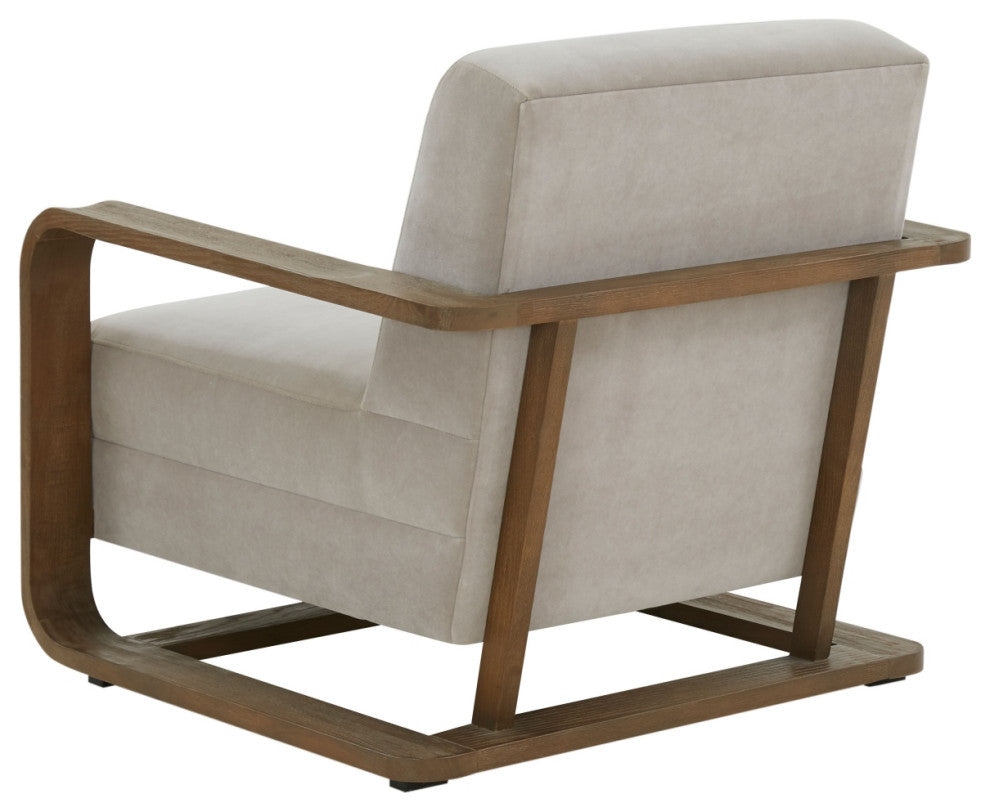 Safavieh Couture Jayshaw Wood Frame Accent Chair, Grey/Brown