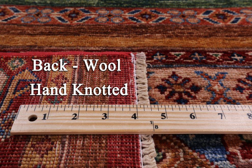 Runner Super Kazak Khorjin Hand Knotted Rug 2' 8" X 8' 7" Q5480