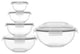 JoyFul Glass Mixing Bowl Set with Airtight Lids - Black, Clear/Black