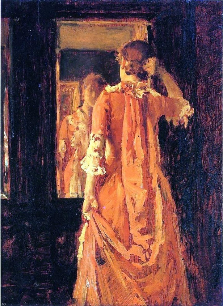 William Merritt Chase Young Woman Before a Mirror Wall Decal