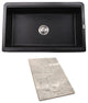 Nantucket Sinks 33" Workstation Granite Composite Apron Sink, Black