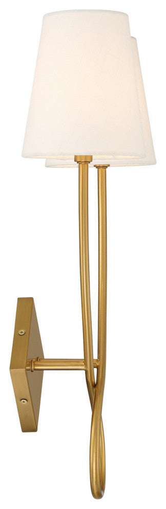 Barclay 2-Light Wall Sconce, Warm Brass